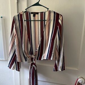 forever 21 crop top , half sleeve, tie shirt